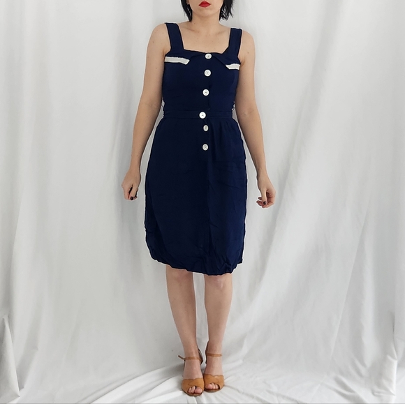 Vintage Dresses & Skirts - 50s/60s‎ Hand Made Blue Sundress